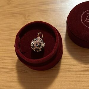 Hillberg and Berk 14mm Leopard and Rose Gild Sparkle Ball Charm, BNIB